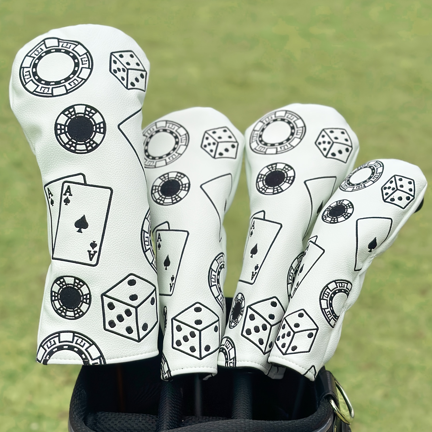 Golf Equipment Nearby - 1pc/4pcs Driver/Fairway/Hybrid Headcover-Poker Chips Golf Club