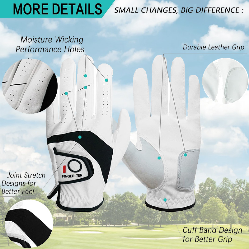 5 Pcs Golf Gloves Men Leather  - огляд і ціна Golf Equipment Wholesale